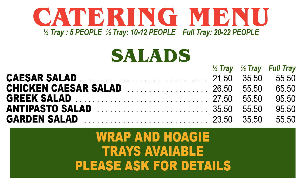 Salads - Wraps & Hoagies